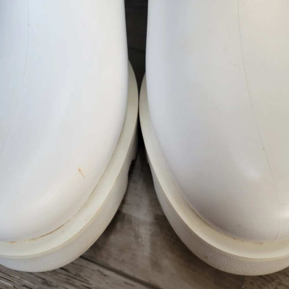 (RED) Valentino Wellington White Rain Boots Size 37
